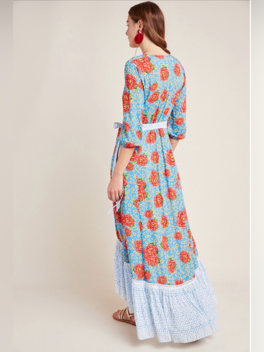 Farm Rio x Anthropologie Susanne Maxi Wrap Dress Sz Medium HTF - Picture 3 of 12